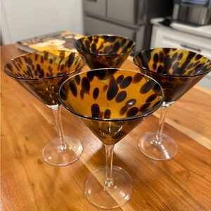 Set of Tortoiseshell Martini Glasses